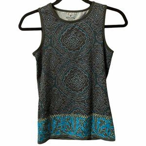 Athleta Muscle Up Mandala Print Green Turquoise Tank Top XXS